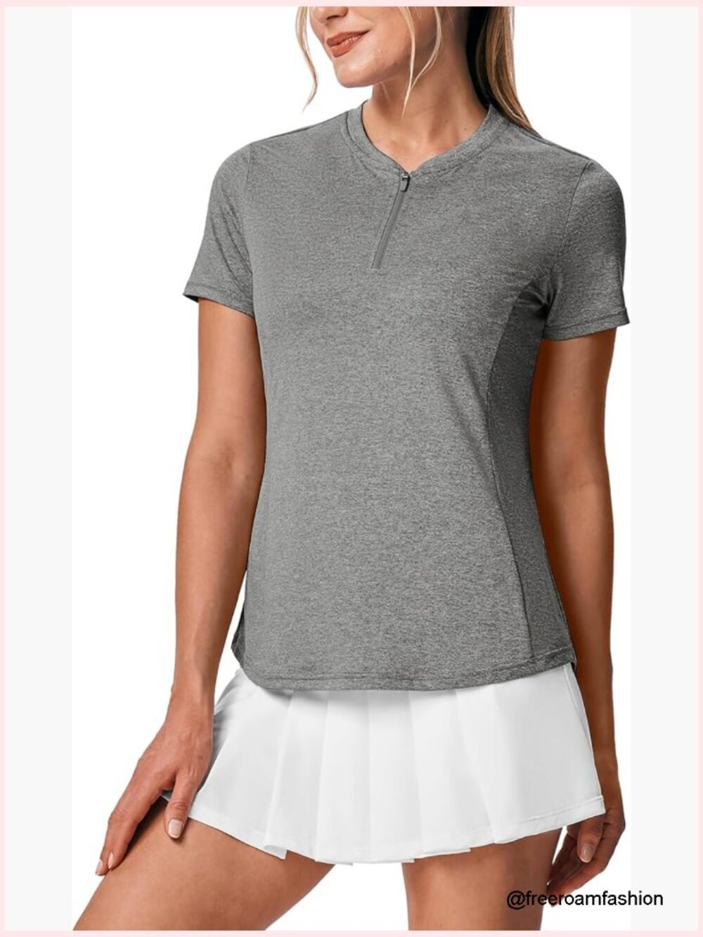 Women's Performance 1/4 Zip Polo Shirt UPF 50+ Quick Dry Stretch